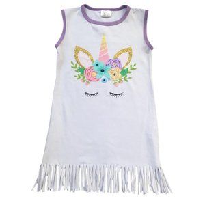 Little Girl Kids Toddler Sleeveless Unicorn Beach Girl Dress Outfit 2T 3T New